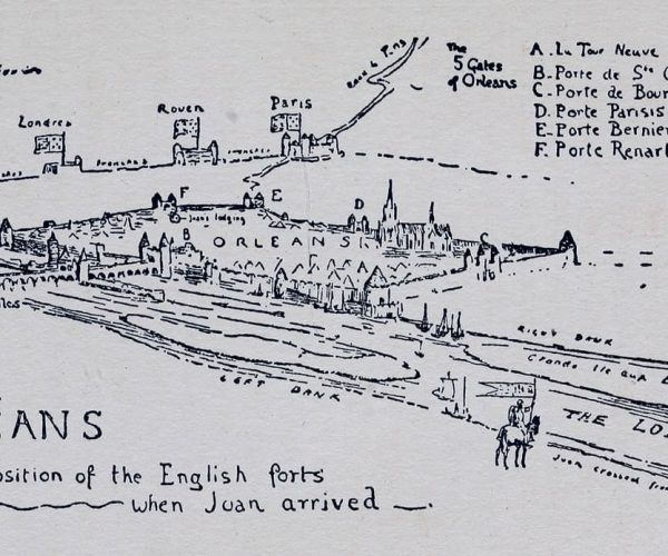 Orleans. Showing the position of the English forts when Jeanne d'Arc arrived